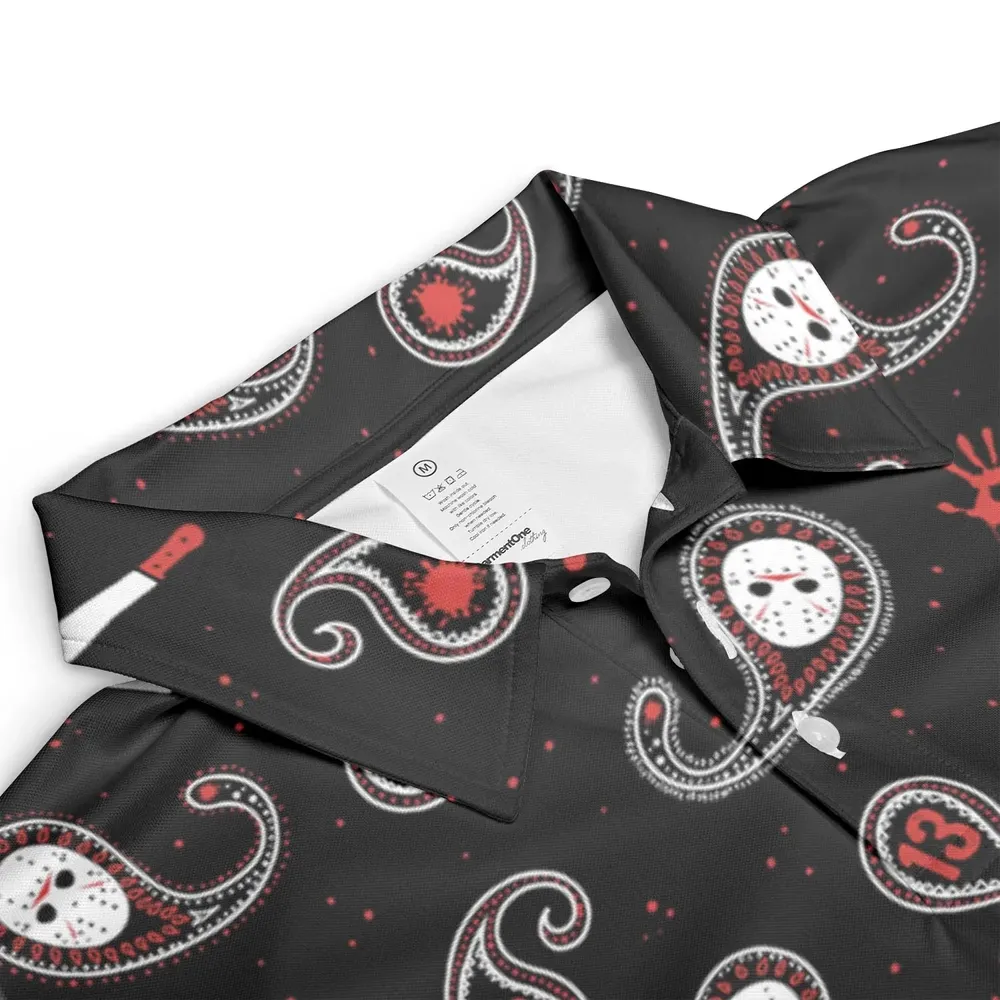 Jason Voorhees Friday The 13th Pattern AOP Men/Women Polo Shirt - 3