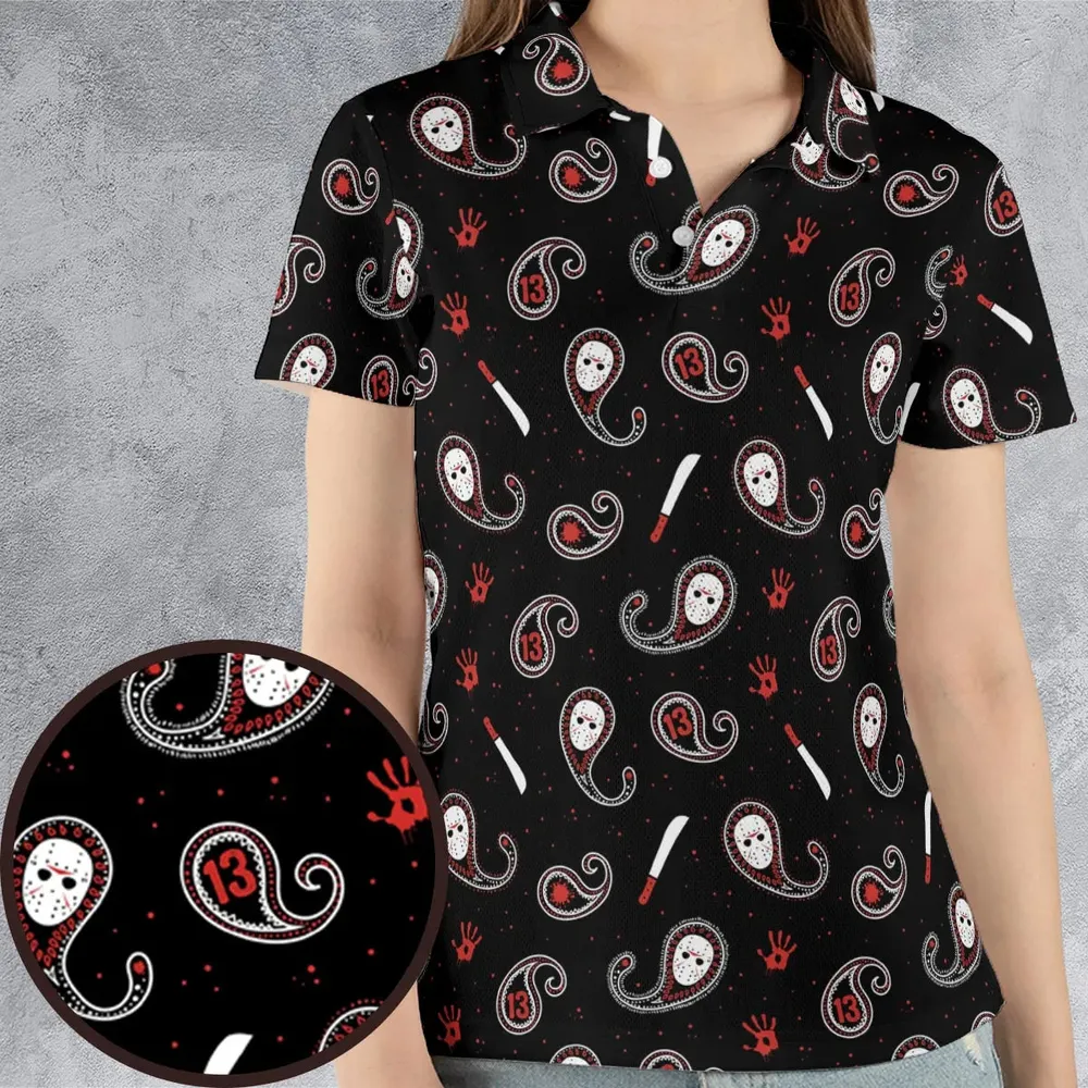 Jason Voorhees Friday The 13th Pattern AOP Men/Women Polo Shirt - 4