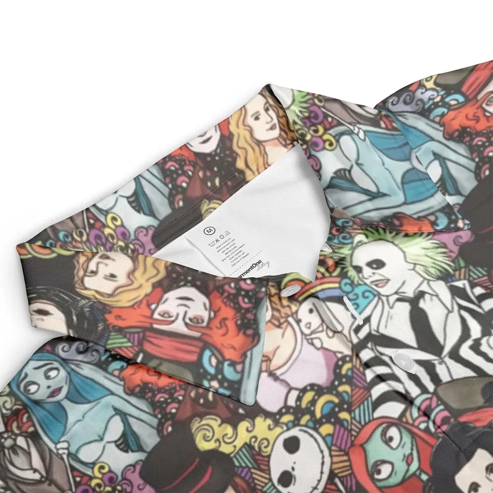 Tim Burton Characters Halloween AOP Men/Women Polo Shirt - 3