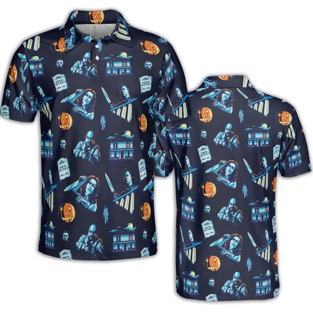Horror Slasher Michael Myers Halloween AOP Men/Women Polo Shirt - 2