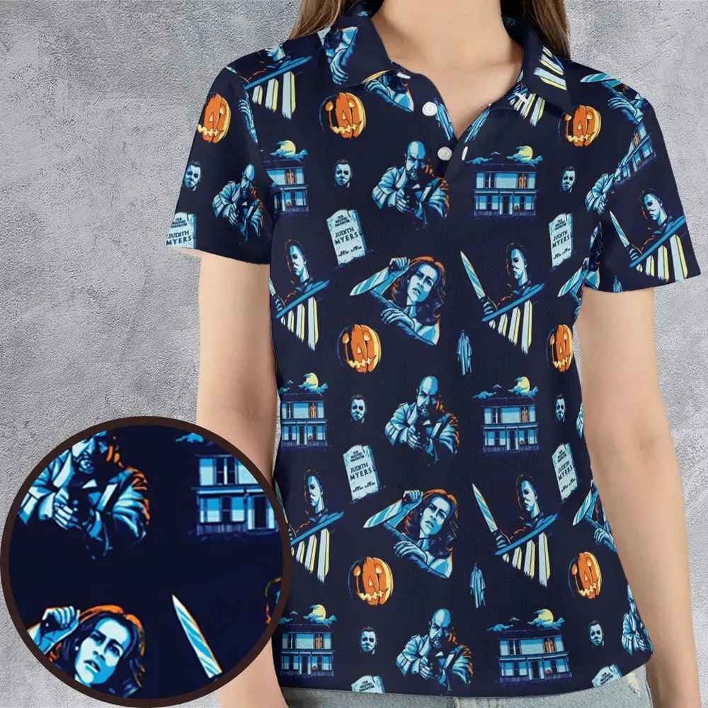 Horror Slasher Michael Myers Halloween AOP Men/Women Polo Shirt - 4