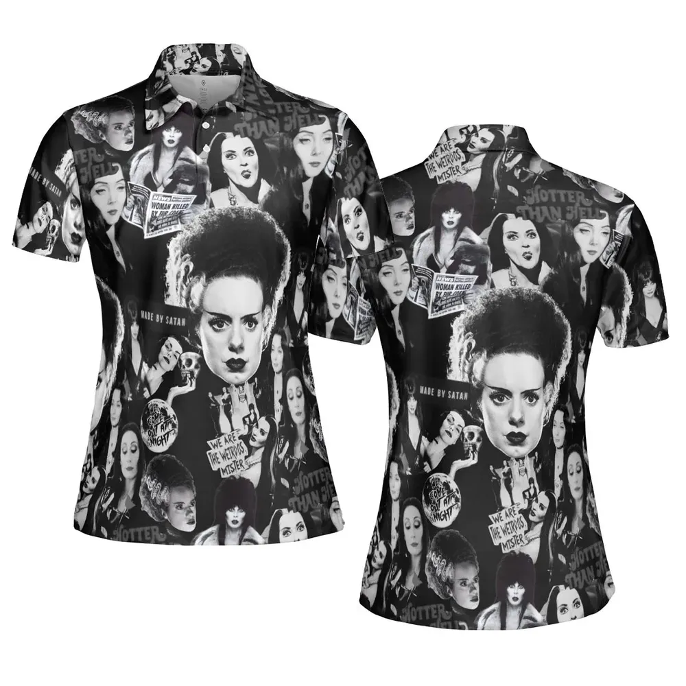 Horror Ladies Slay Collage Classic Horror Movies AOP Men/Women Polo Shirt - 5