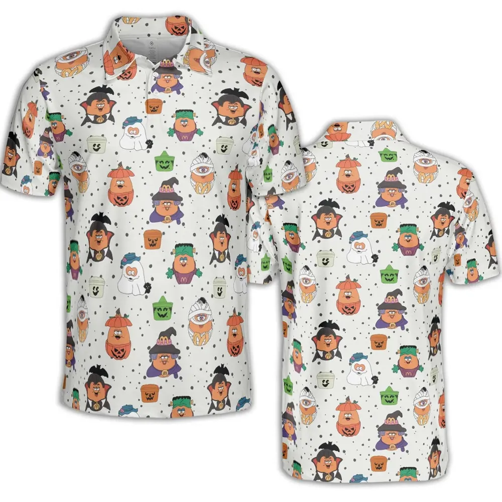 Memorable Friends McNugget Buddies Mcdonalds 1992 AOP Men/Women Polo Shirt - 2
