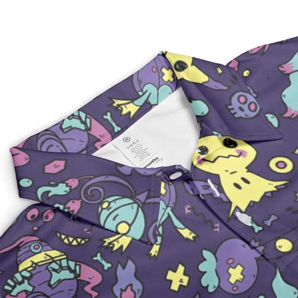 Gengar Ghost Pokemon Pattern AOP Men/Women Polo Shirt - 3