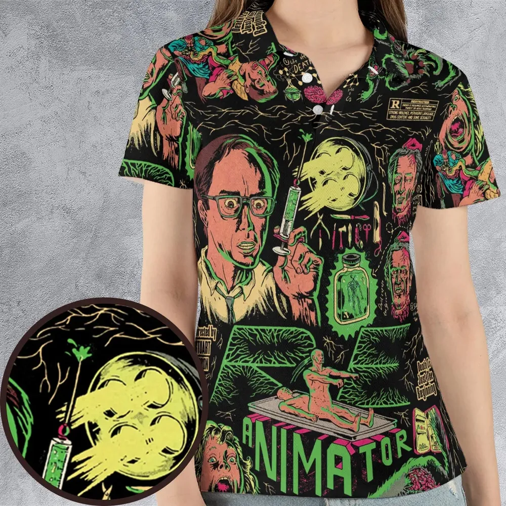 Herbert West–Reanimator AOP Men/Women Polo Shirt - 4