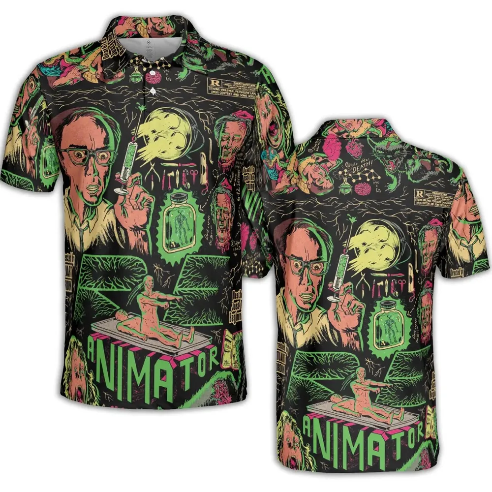 Herbert West–Reanimator AOP Men/Women Polo Shirt - 2
