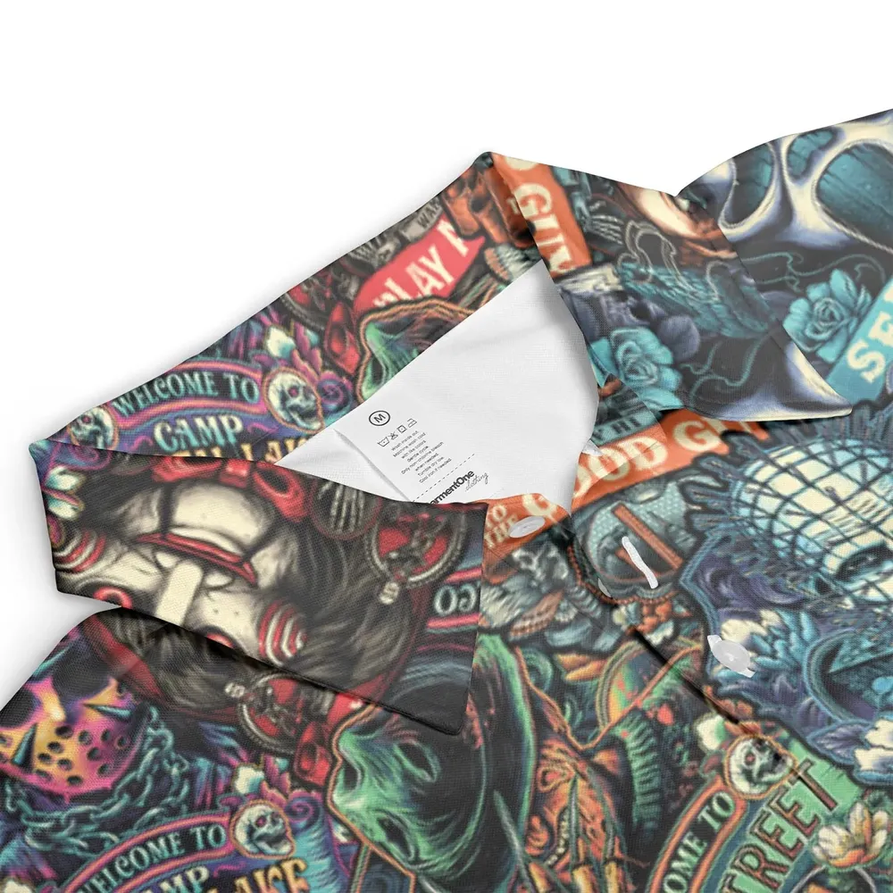 Horror Movie Characters Pattern AOP Men/Women Polo Shirt - 3