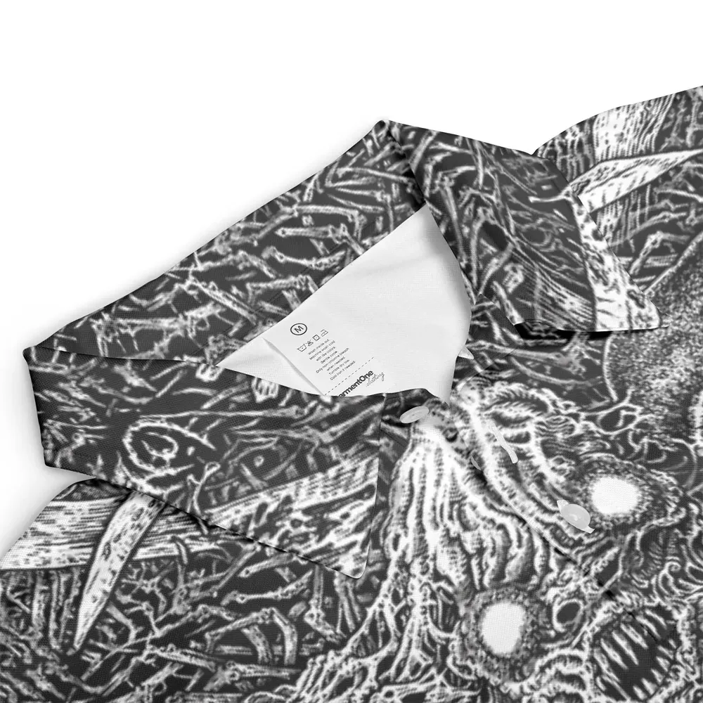 Horror Movie Assemblage Ghostface Xenomorph Pinhead Freddy Michael Myers AOP Men/Women Polo Shirt - 3
