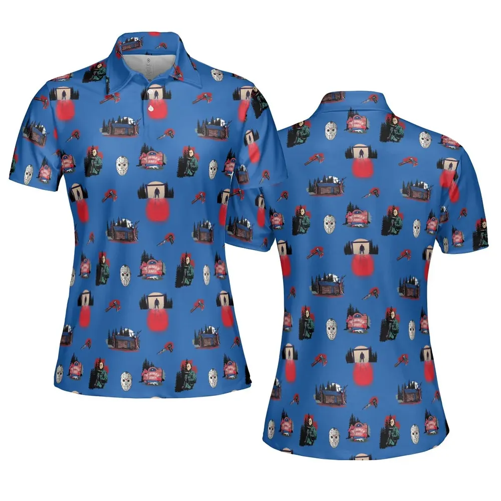 Jason Vorhees Camp Crystal Lake Halloween AOP Men/Women Polo Shirt - 5
