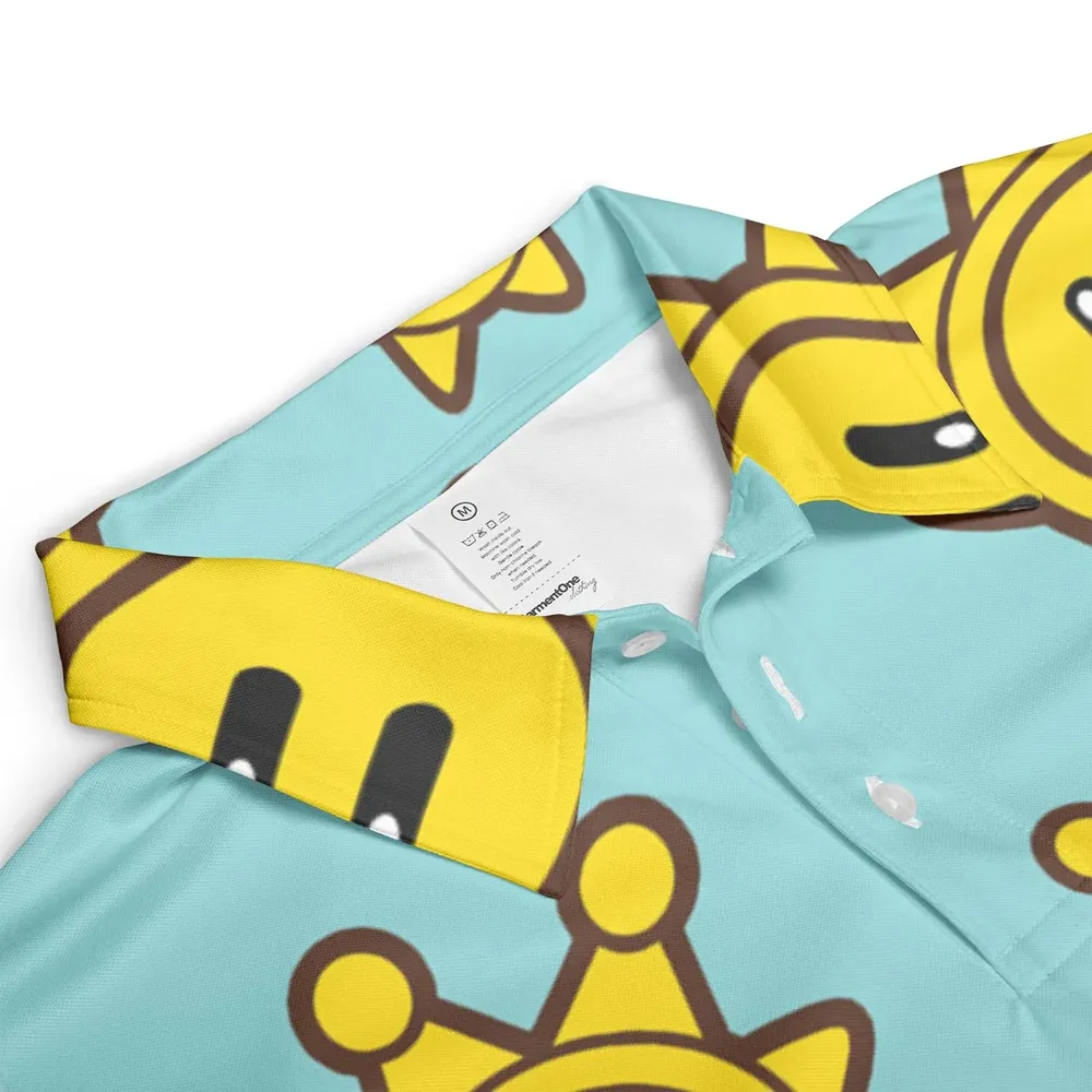 Shine Sprite Super Mario Button Up AOP Men/Women Polo Shirt - 3