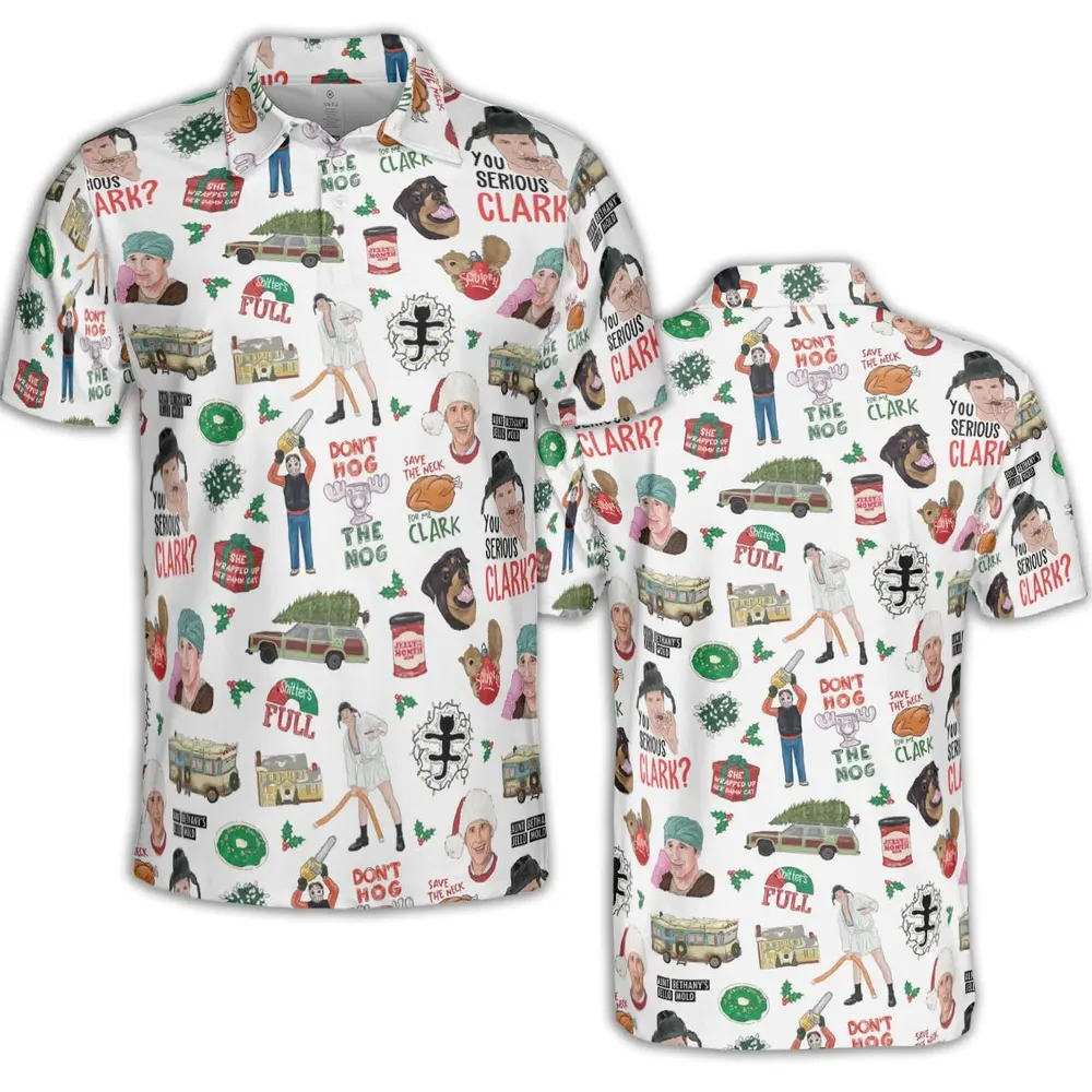 National Lampoon's Christmas Vacation Pattern AOP Men/Women Polo Shirt - 2