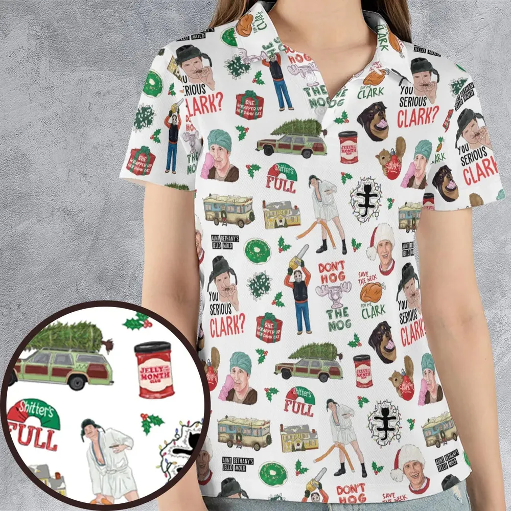 National Lampoon's Christmas Vacation Pattern AOP Men/Women Polo Shirt - 4