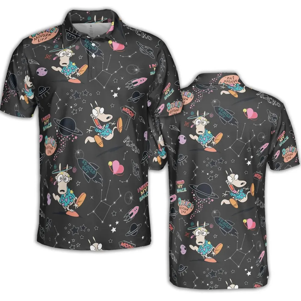 Rocko Space Out Rocko's Modern Life AOP Men/Women Polo Shirt - 2