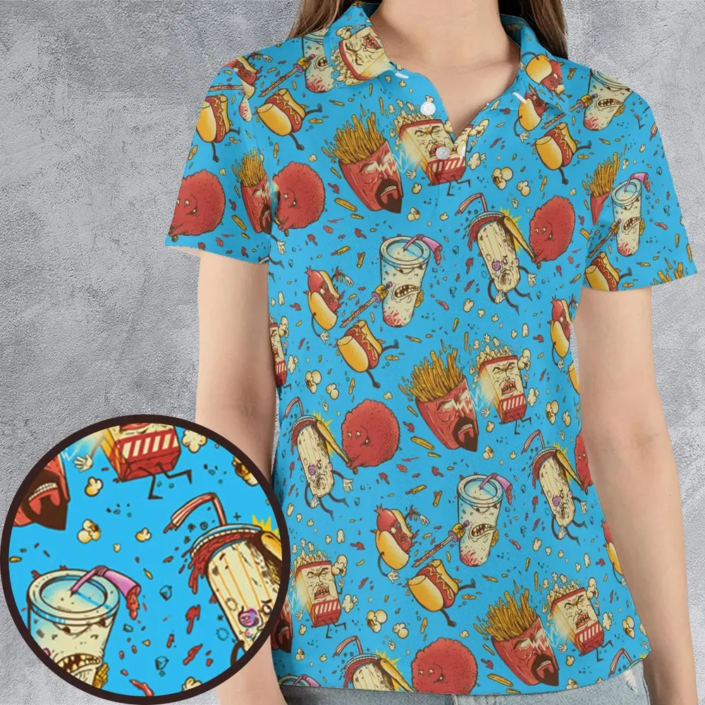 Fight! Aqua Teen Hunger Force AOP Men/Women Polo Shirt - 4