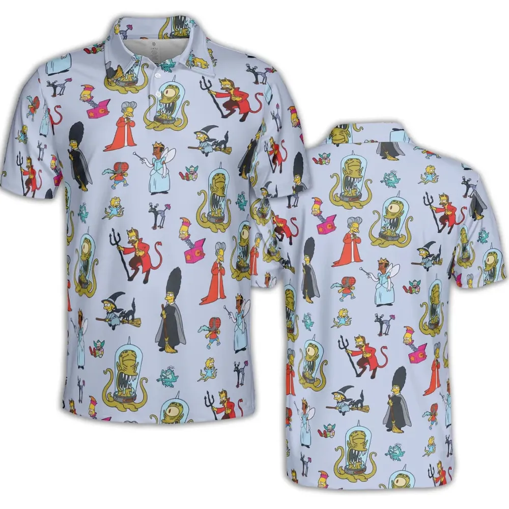 Halloween Costume The Simpsons AOP Men/Women Polo Shirt - 2