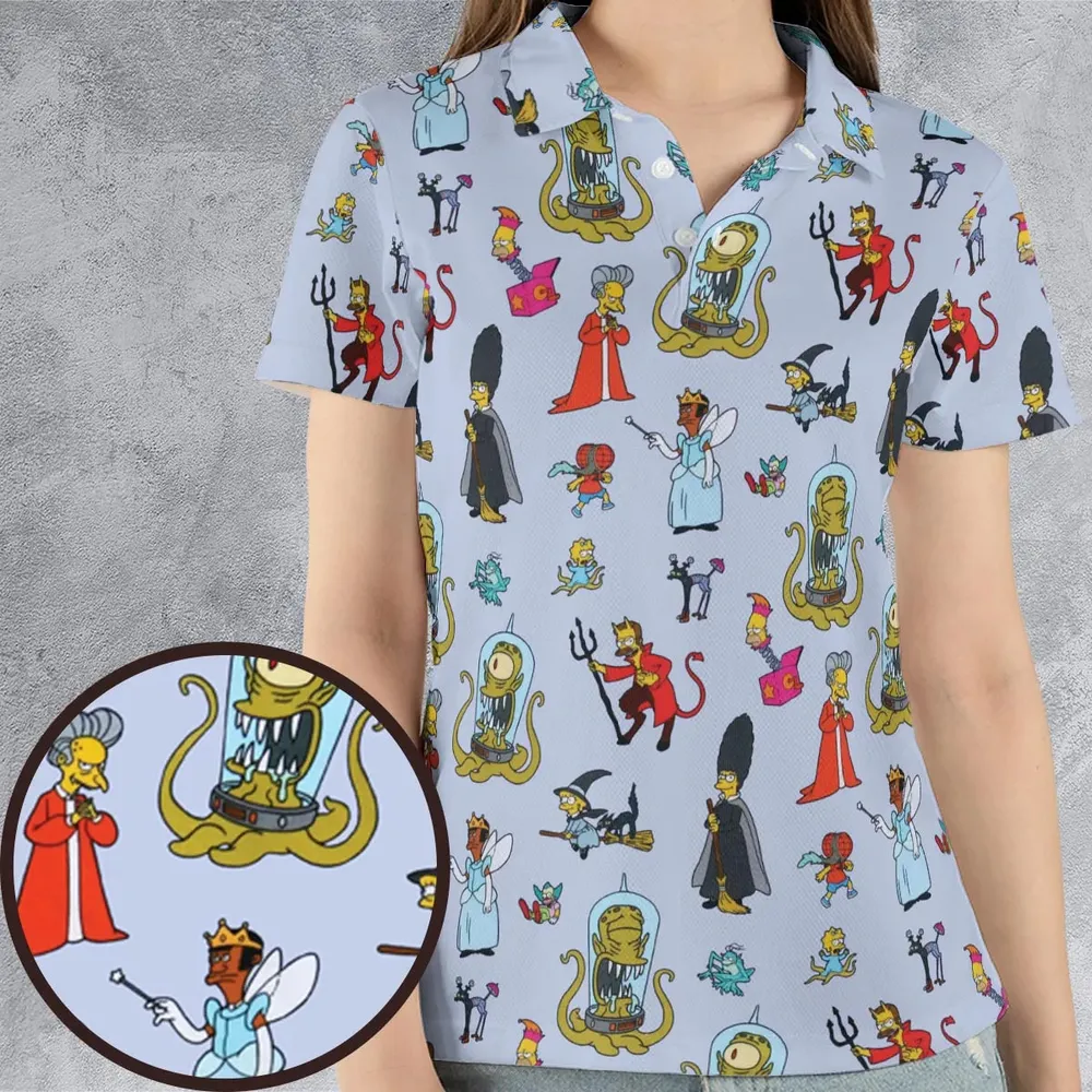 Halloween Costume The Simpsons AOP Men/Women Polo Shirt - 4