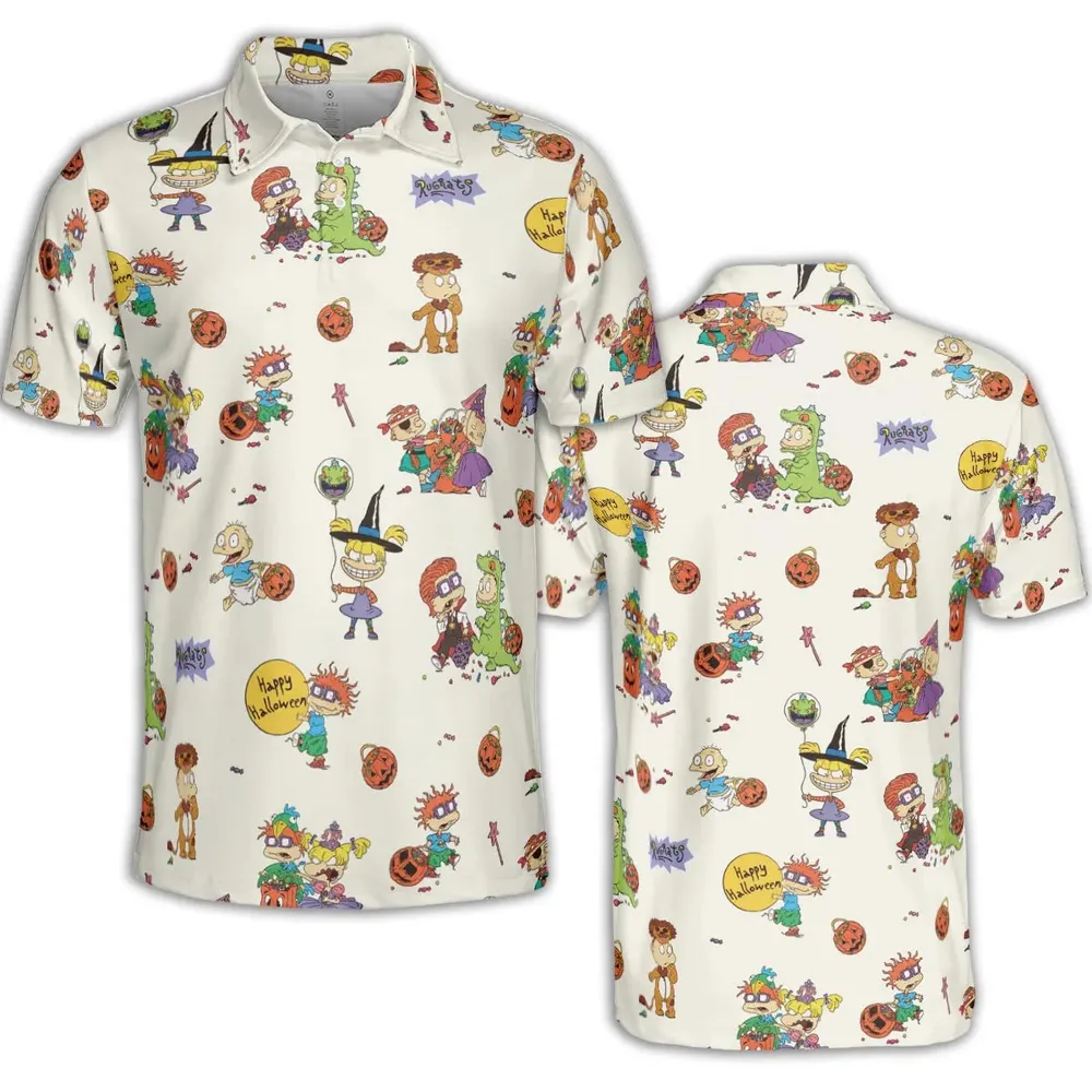 Rugrats Happy Halloween Pattern AOP Men/Women Polo Shirt - 2