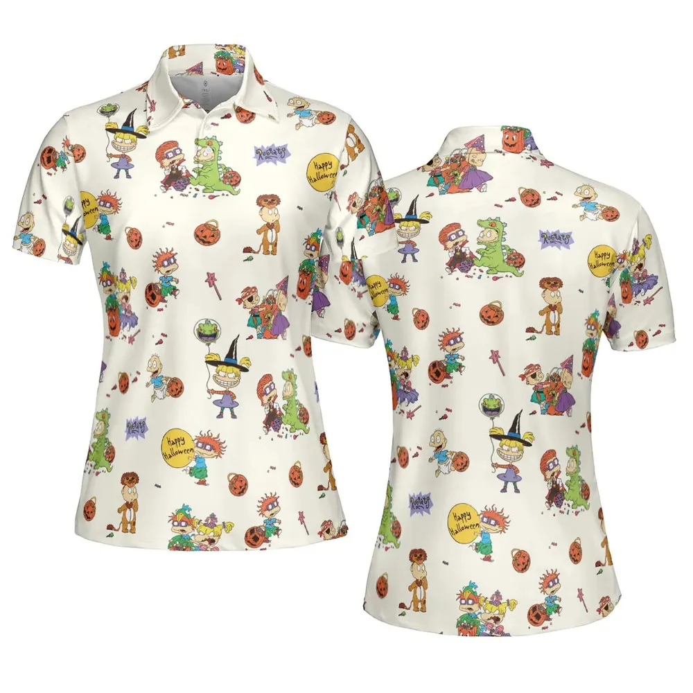 Rugrats Happy Halloween Pattern AOP Men/Women Polo Shirt - 5