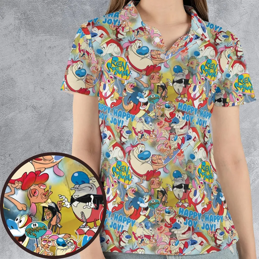 The Ren and Stimpy Show AOP Men/Women Polo Shirt - 4