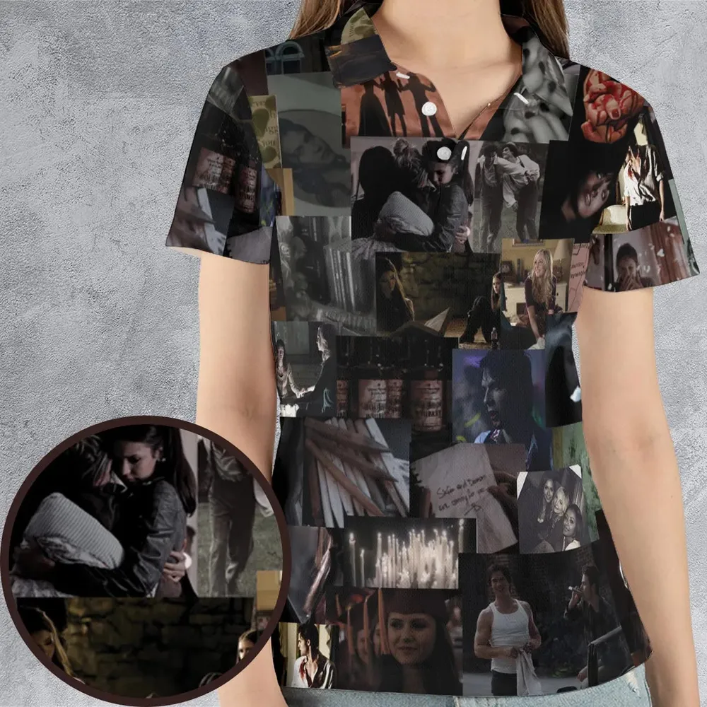 Memorable Vampire Moments The Vampire Diary AOP Men/Women Polo Shirt - 4