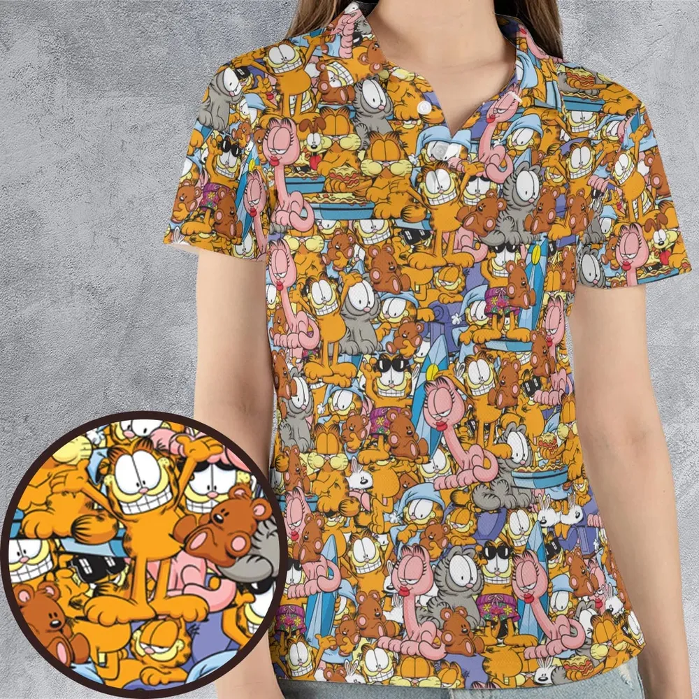Garfield and Friends AOP Men/Women Polo Shirt - 4