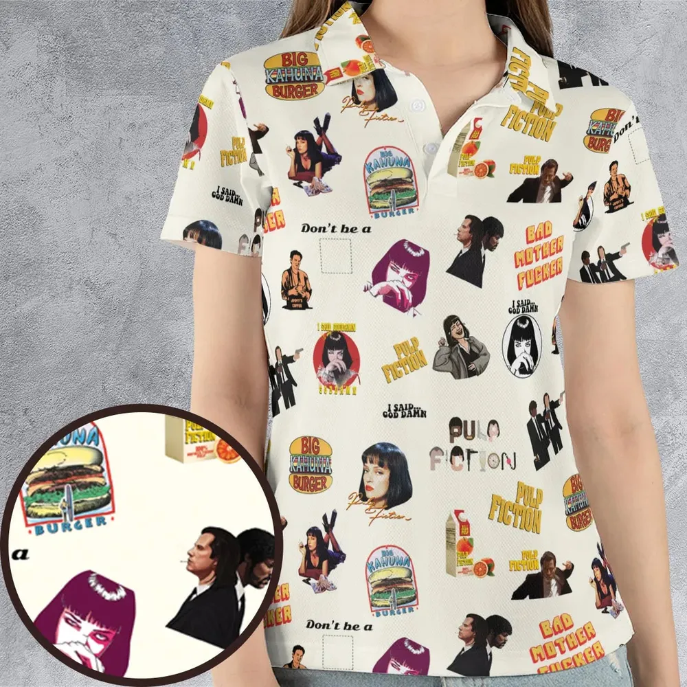 Pulp Fiction Pattern AOP Men/Women Polo Shirt - 4