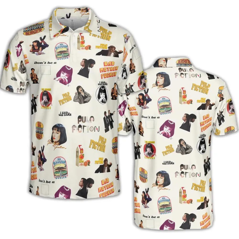 Pulp Fiction Pattern AOP Men/Women Polo Shirt - 2