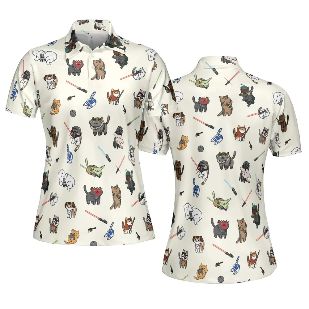 Star Wars Characters as Cats AOP Men/Women Polo Shirt - 5