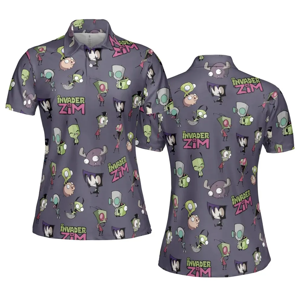 Invader Zim Pattern AOP Men/Women Polo Shirt - 5