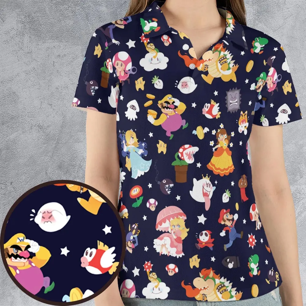 Mushroom Kingdom Super Mario AOP Men/Women Polo Shirt - 4