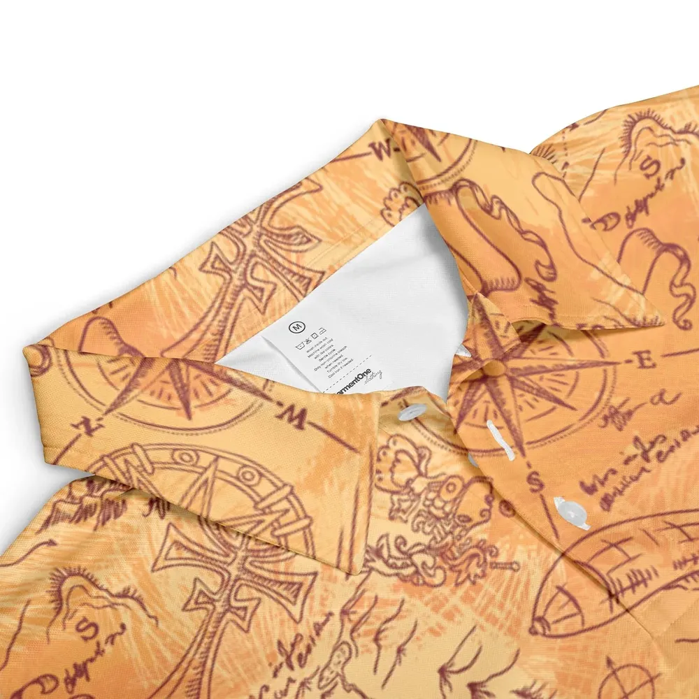 Vintage Adventure Map Indiana Jones AOP Men/Women Polo Shirt - 3