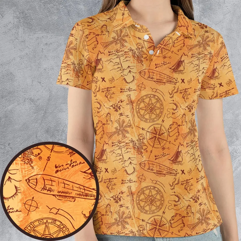 Vintage Adventure Map Indiana Jones AOP Men/Women Polo Shirt - 4