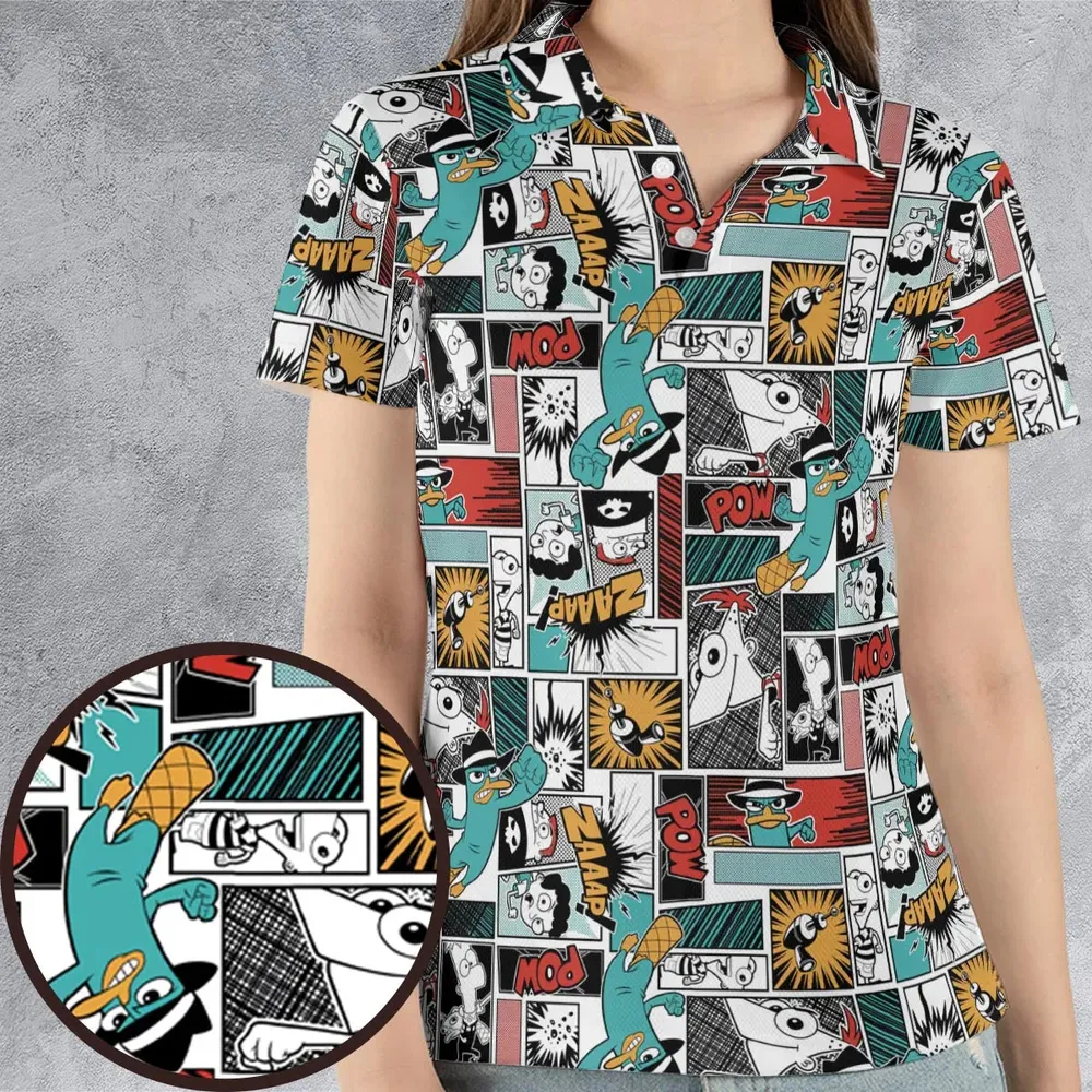 Zaaap! Phineas and Ferb AOP Men/Women Polo Shirt - 4