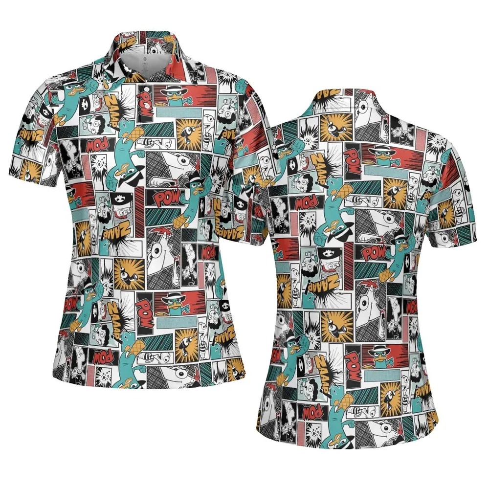 Zaaap! Phineas and Ferb AOP Men/Women Polo Shirt - 5