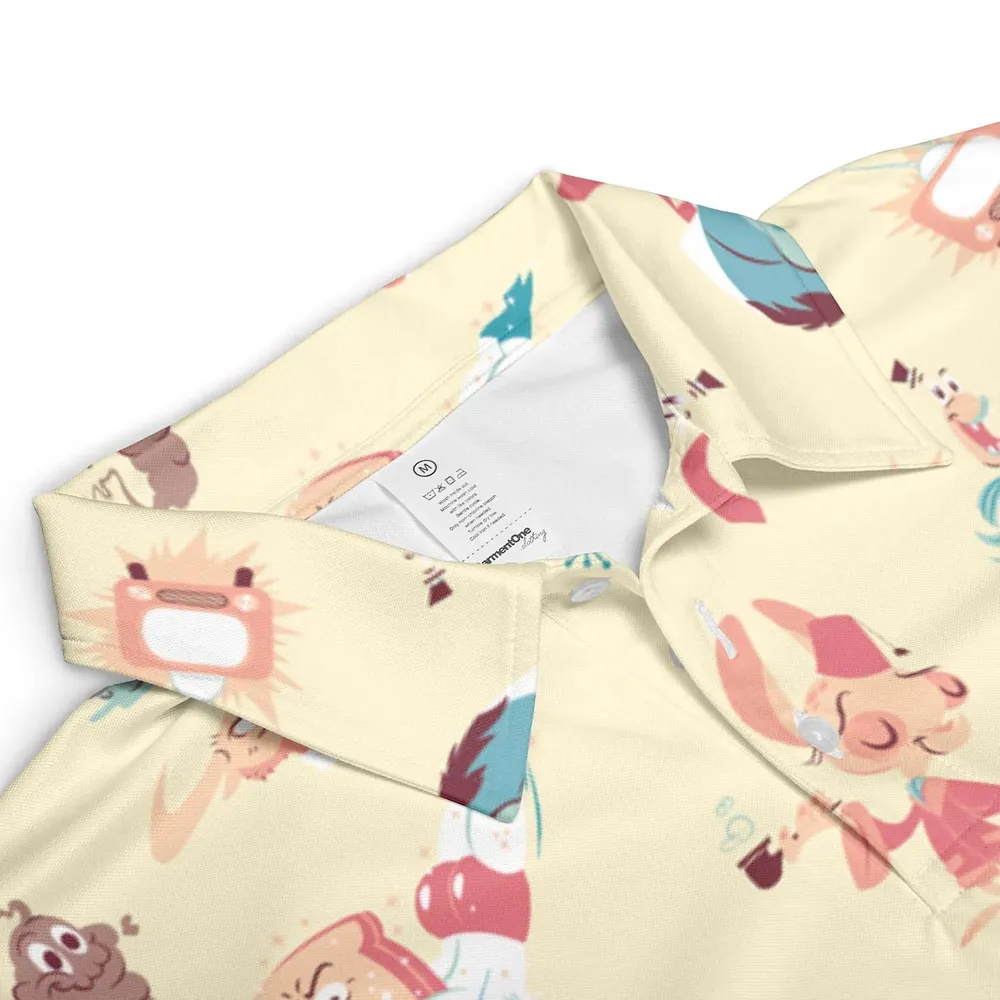 Ren and Stimpy Pattern AOP Men/Women Polo Shirt - 3