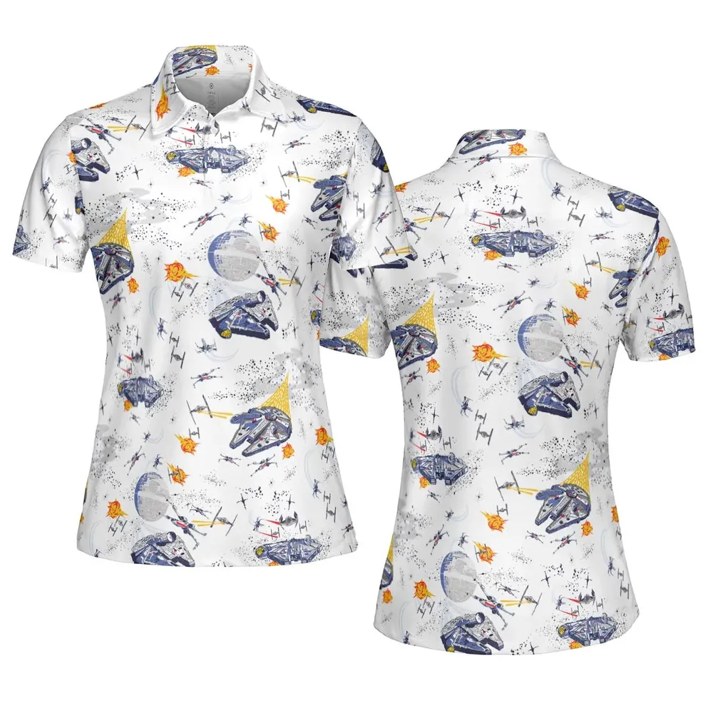 Millennium Falcon Patterns Star Wars AOP Men/Women Polo Shirt - 5