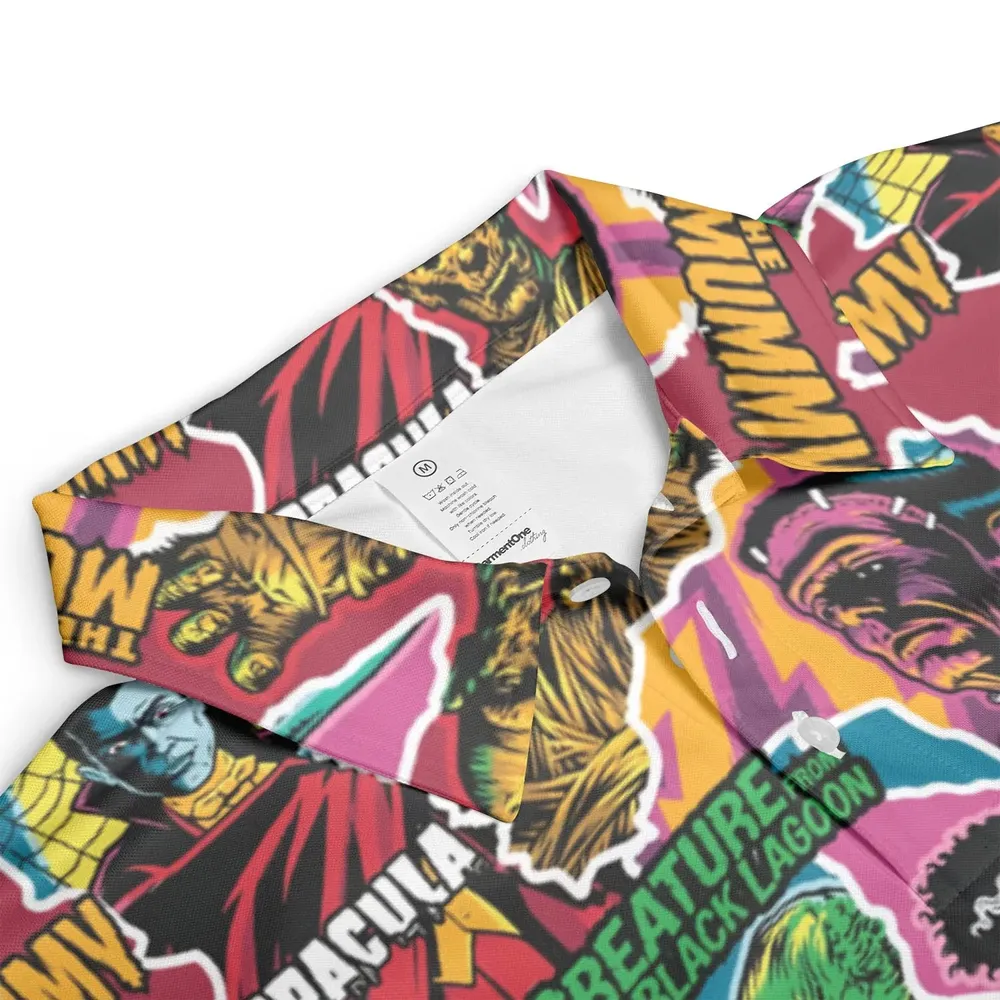 Monsters Pop Collage Universal Monsters AOP Men/Women Polo Shirt - 3
