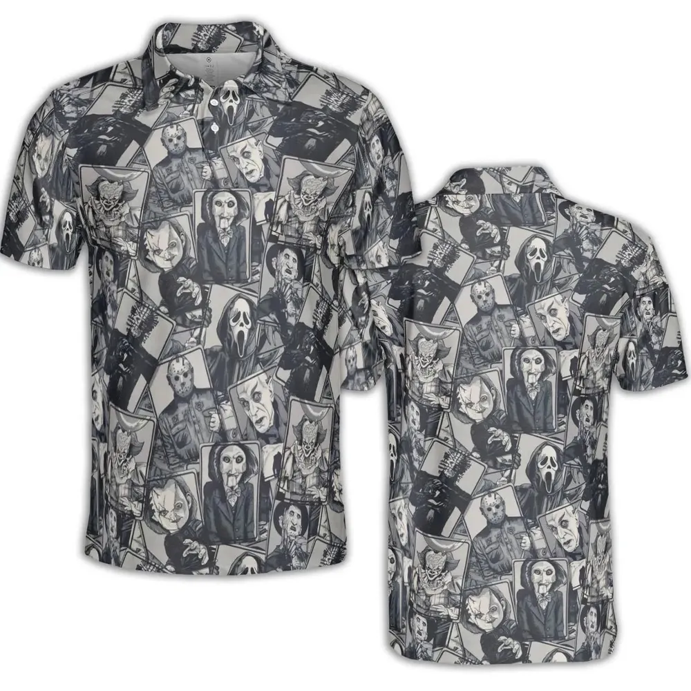 Halloween Horror Villains AOP Men/Women Polo Shirt - 2