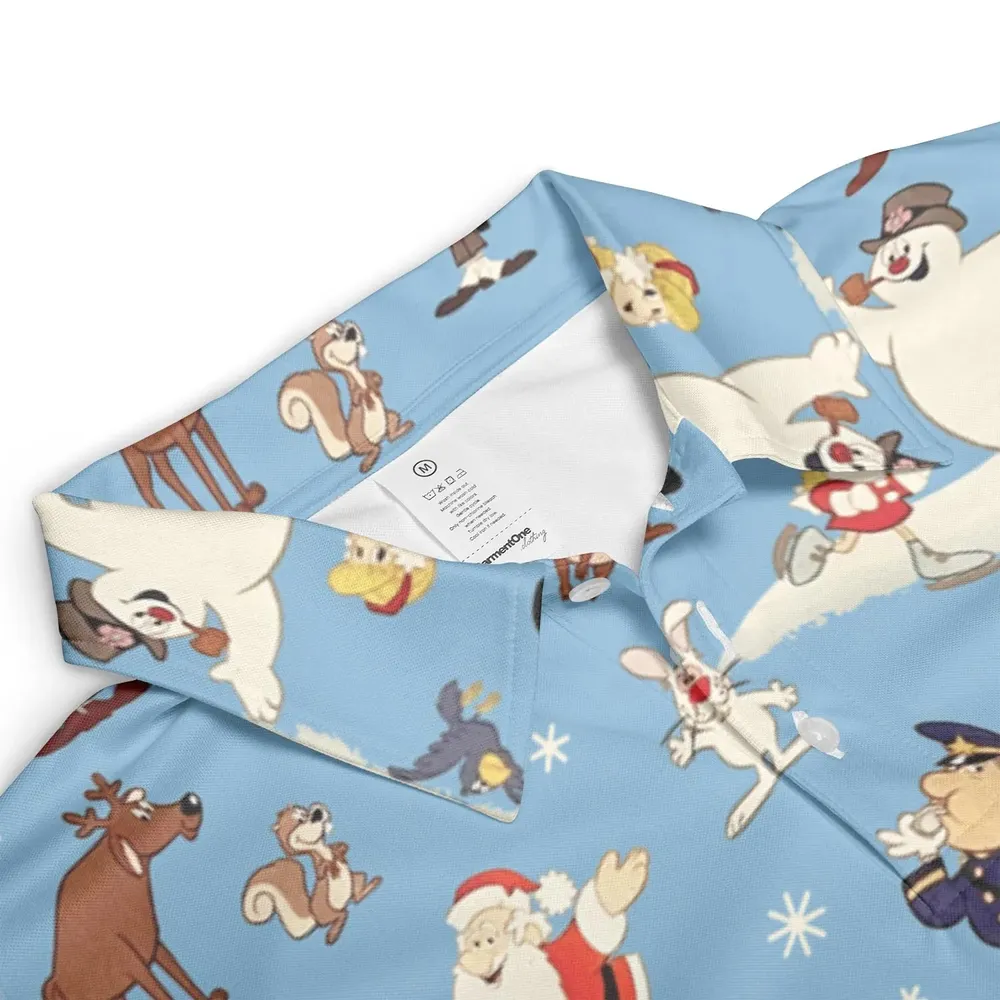Frosty the Snowman Christmas Characters AOP Men/Women Polo Shirt - 3