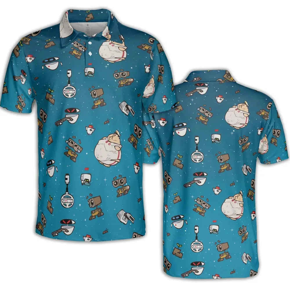 Space Vibes Wall-e AOP Men/Women Polo Shirt - 2