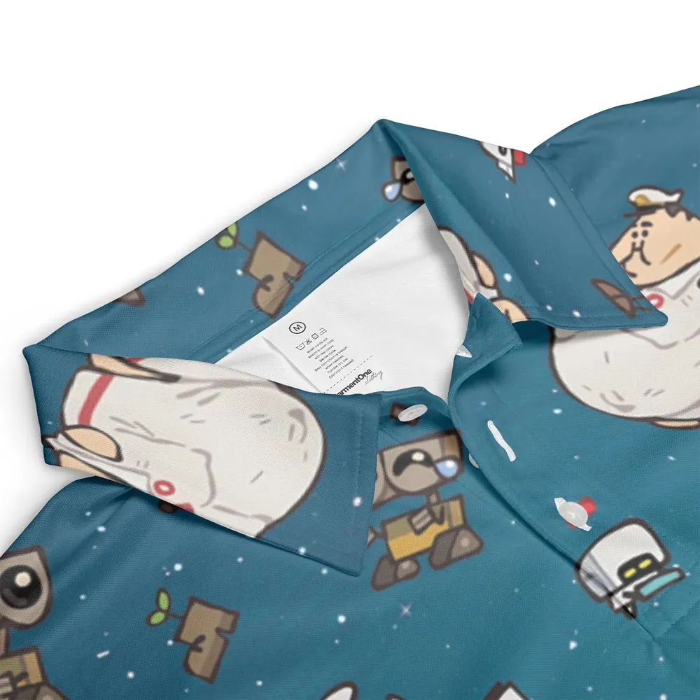 Space Vibes Wall-e AOP Men/Women Polo Shirt - 3