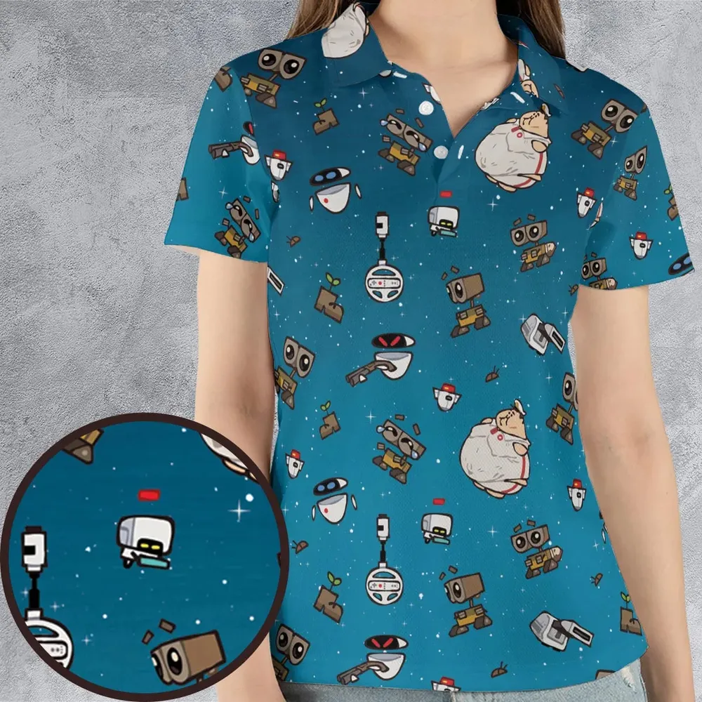 Space Vibes Wall-e AOP Men/Women Polo Shirt - 4