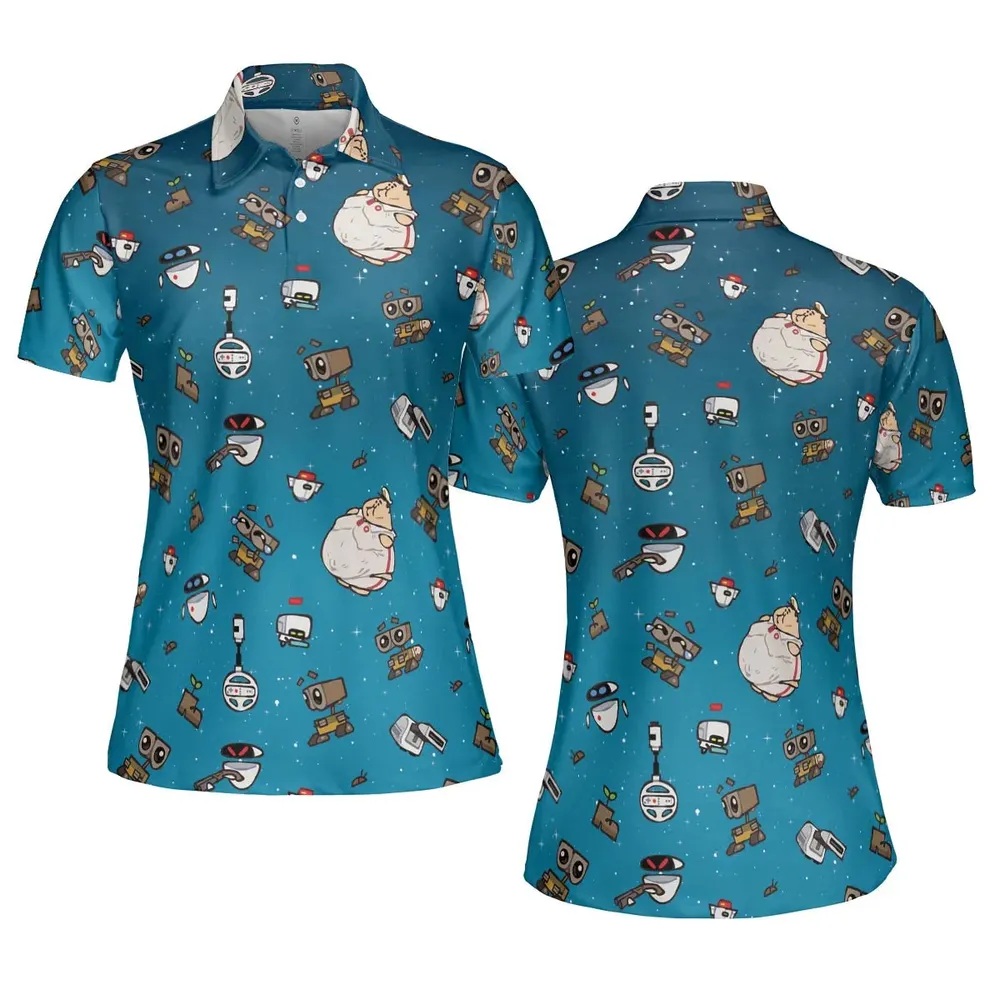 Space Vibes Wall-e AOP Men/Women Polo Shirt - 5