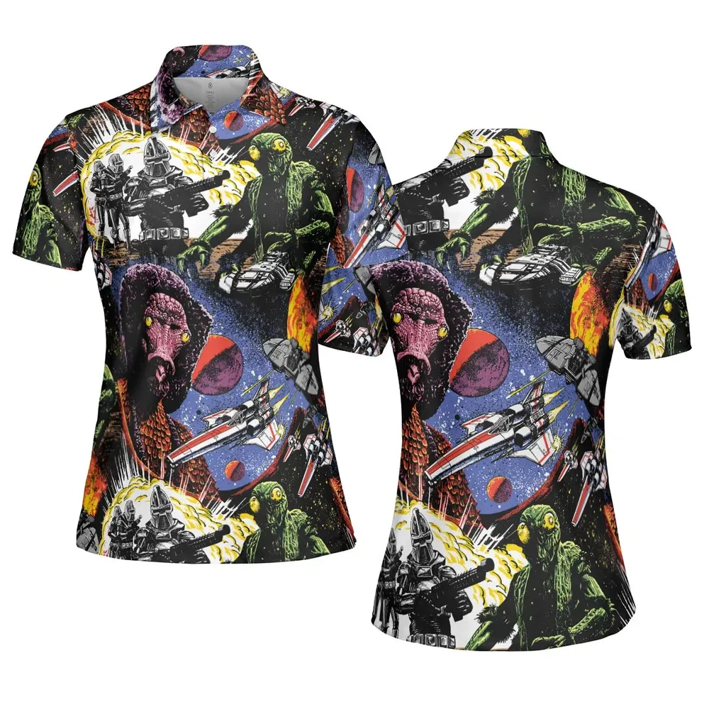 Galactic War Battlestar Galactica AOP Men/Women Polo Shirt - 5