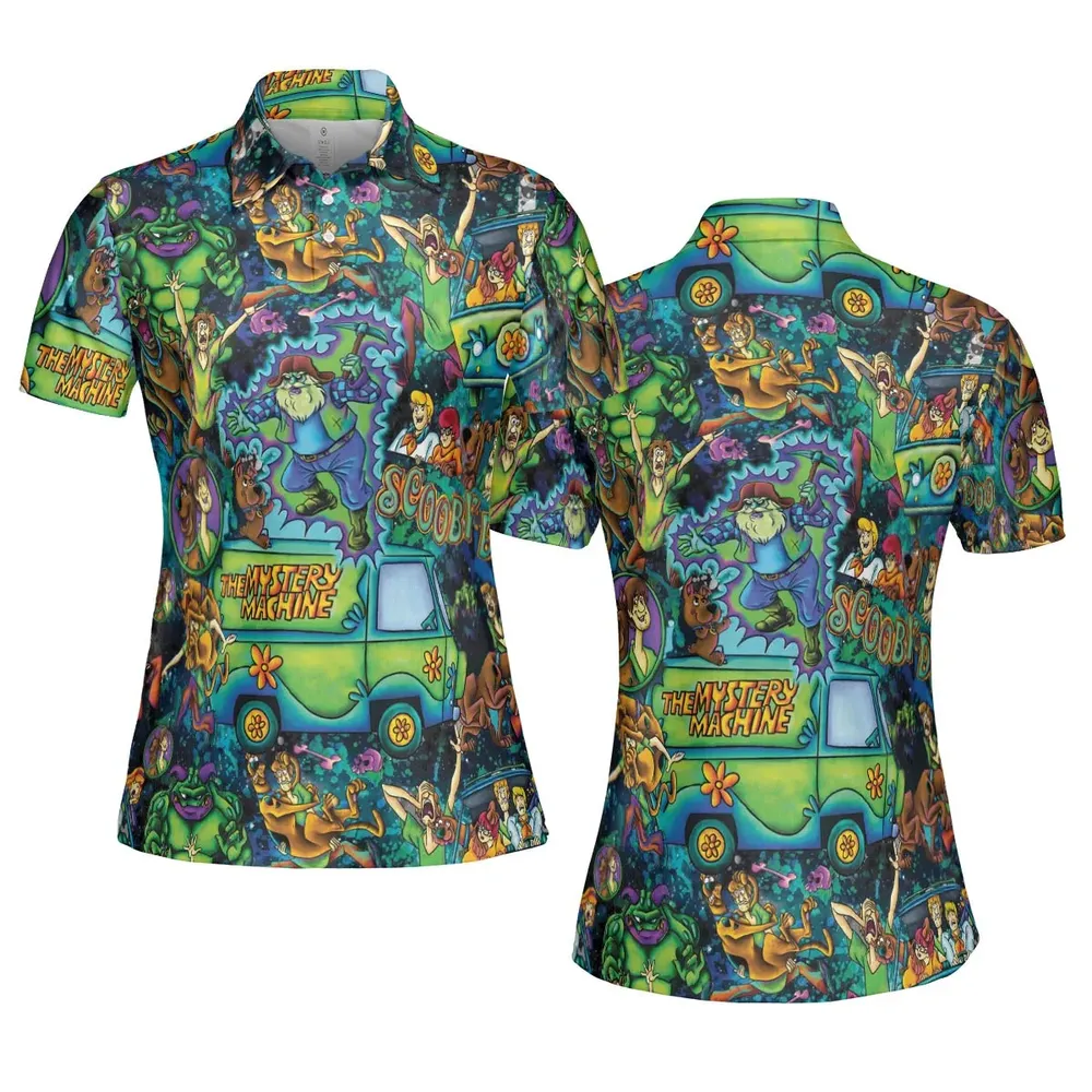 Monsters Mayhem and The Mystery Machine Scooby Doo AOP Men/Women Polo Shirt - 5