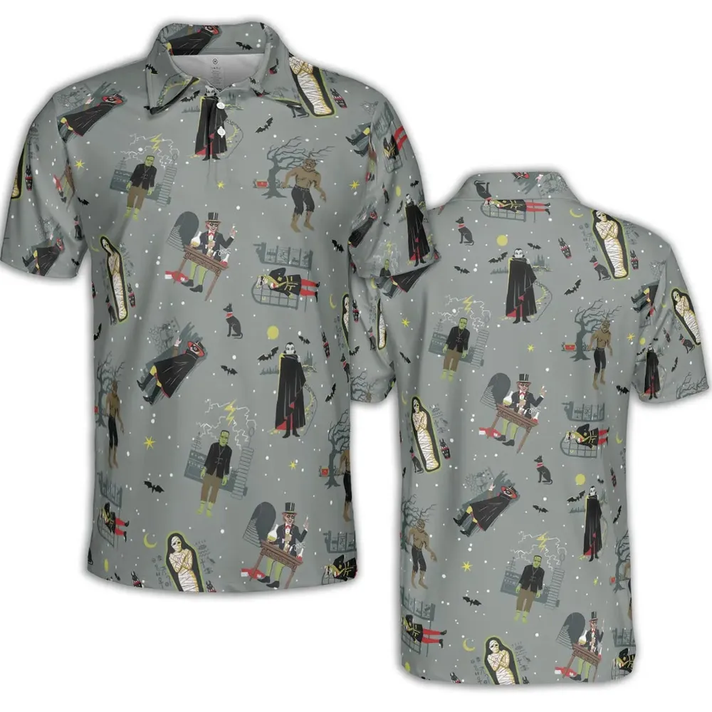 Classic Monsters Halloween AOP Men/Women Polo Shirt - 2
