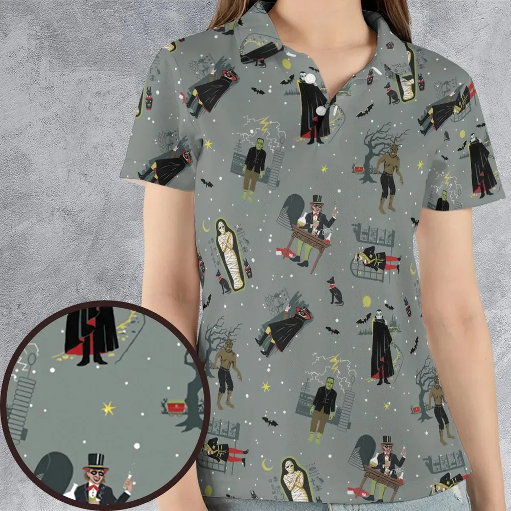 Classic Monsters Halloween AOP Men/Women Polo Shirt - 4