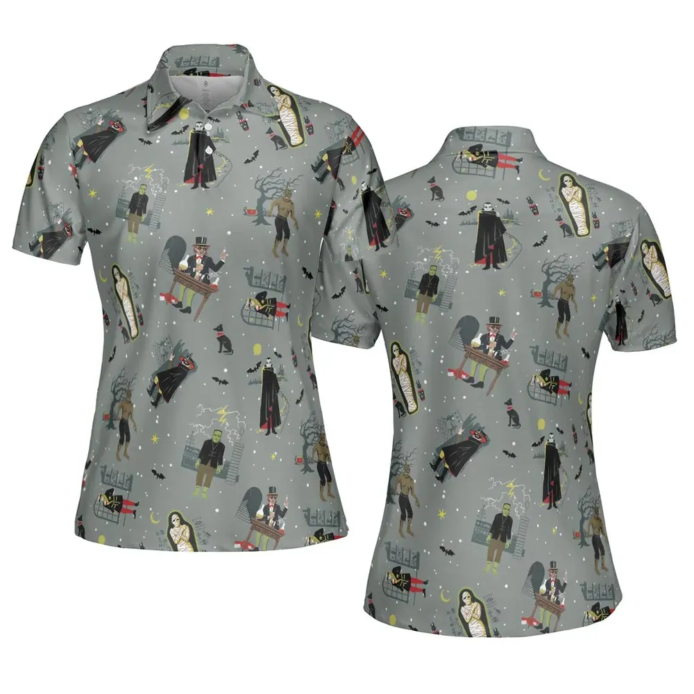 Classic Monsters Halloween AOP Men/Women Polo Shirt - 5
