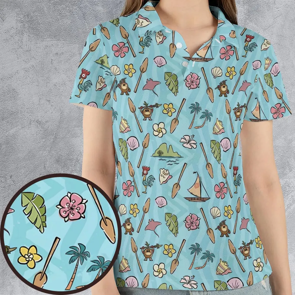 Ocean Vibes Moana AOP Men/Women Polo Shirt - 4
