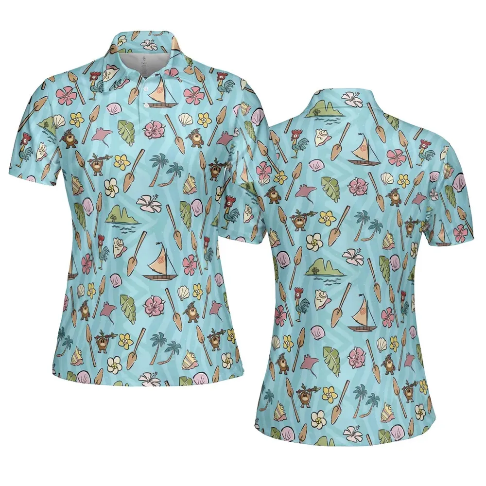 Ocean Vibes Moana AOP Men/Women Polo Shirt - 5